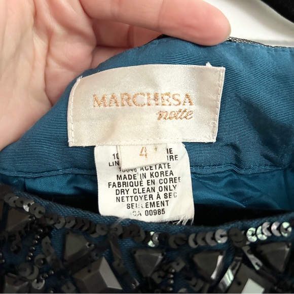 MARCHESA Beaded Collar & Blue Silk Dress - Picture 6 of 13